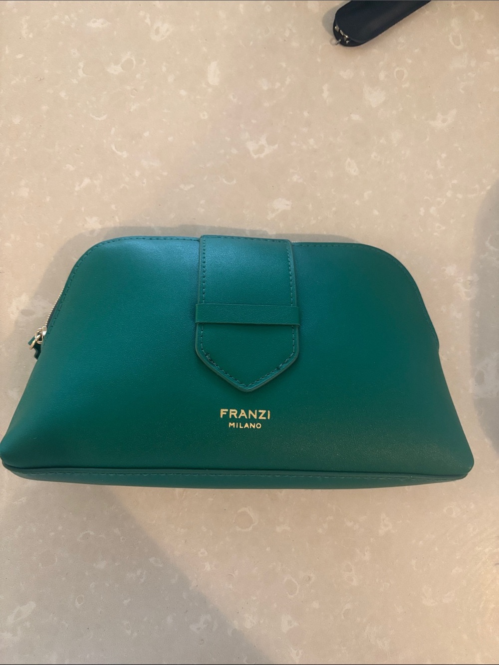Green Leather Cosmetic Pouch ANA Business Class